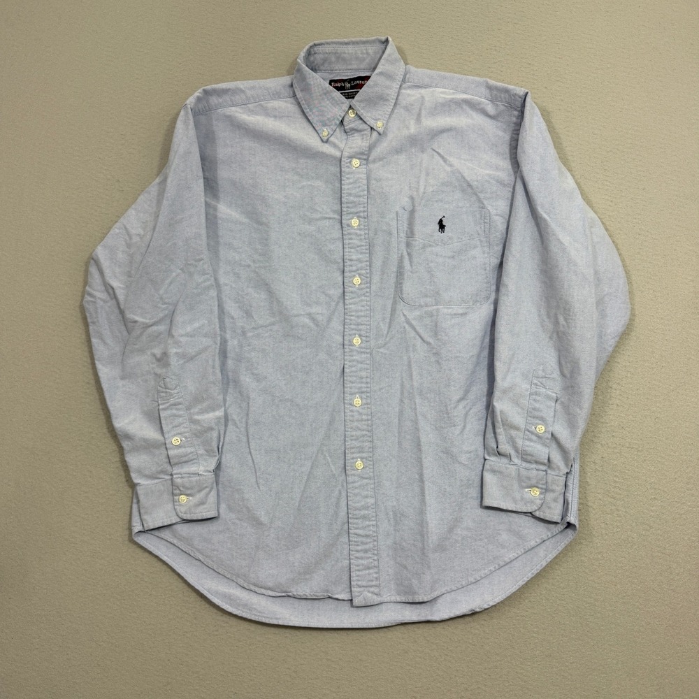 Polo Ralph Lauren Button Down Shirt Medium Big Shirt Oxford Cotton Long Sleeve